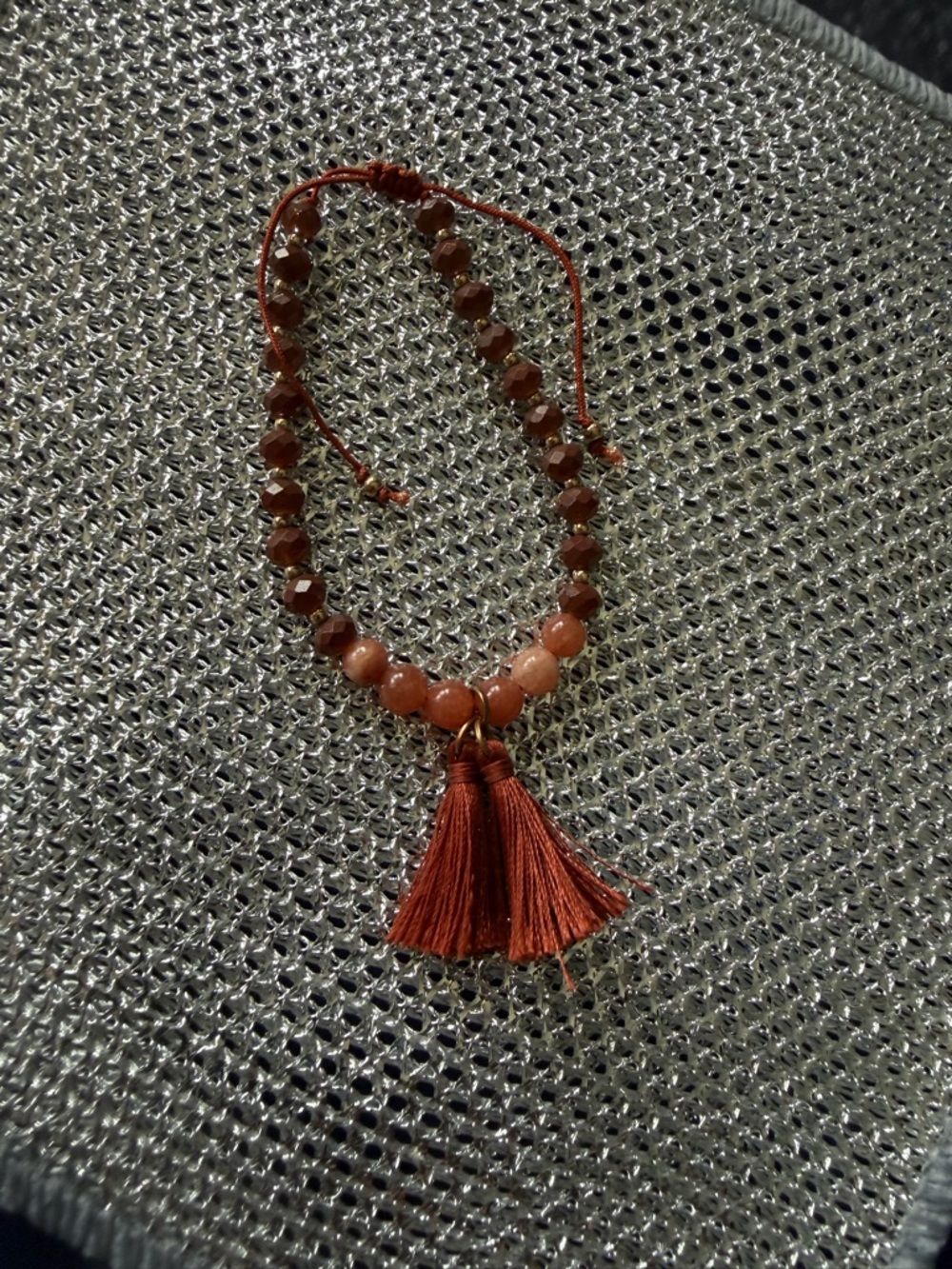 Rust Beaded Tassel Bracelet - Women Jewelry